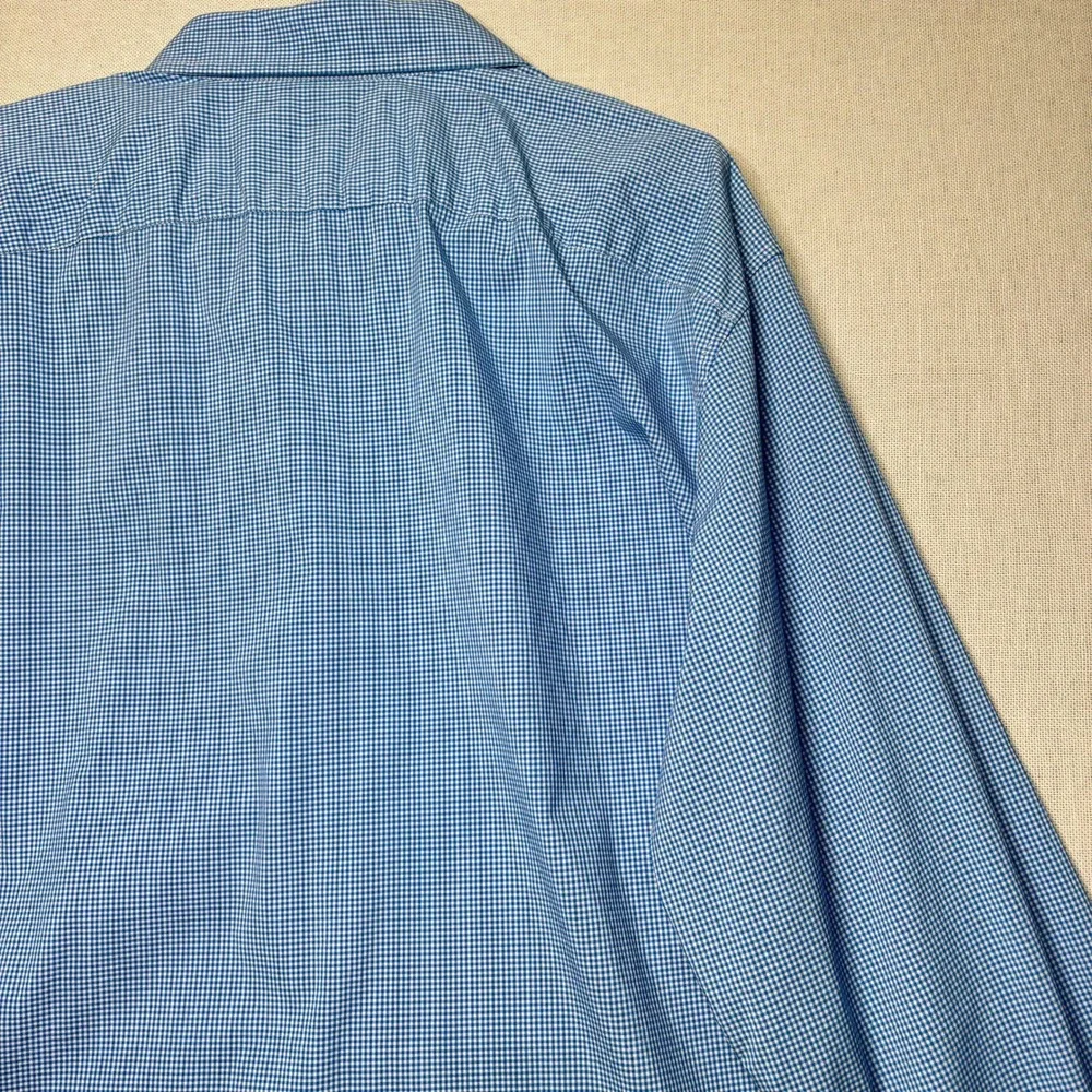 Banana Republic Mens Slim Flex Fit Tech Stretch Cotton Gingham Dress Shirt XXL‎
